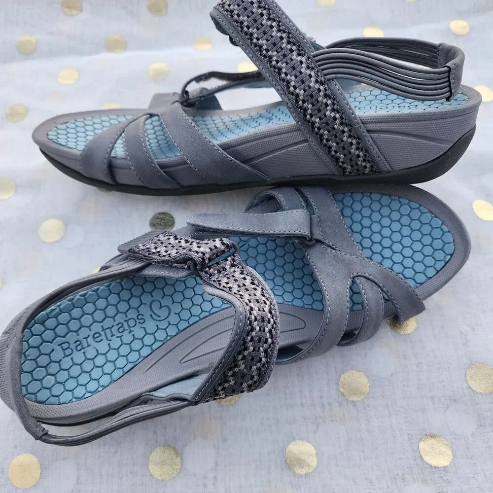 Baretraps Dalton Sandal Gray Blue Women's Size 10M Adjustable